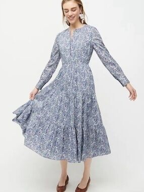 J. Crew x Liberty of London Floral Long-Sleeve Prairie Dress 6